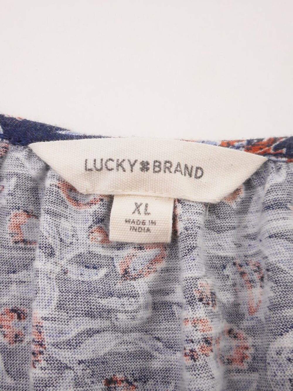 Lucky Brand Blouse Women's XL Popover V-Neck Long Sleeve Boho Top Floral Peasant - Picture 8 of 14